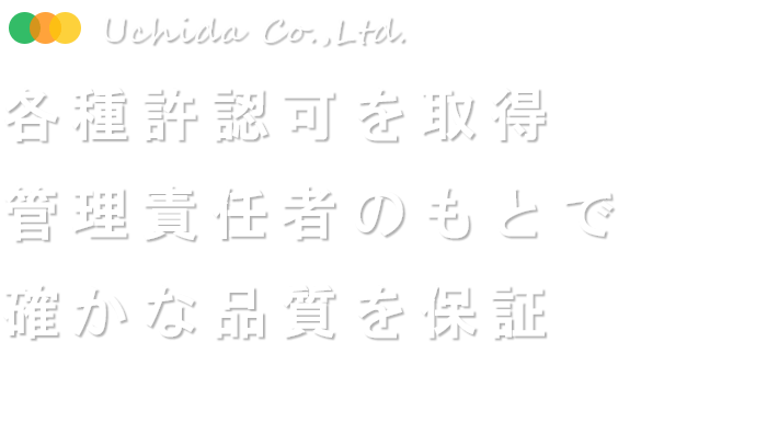 各種許認可を取得 管理責任者のもとで確かな品質を保証